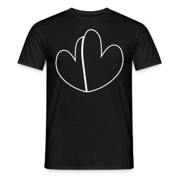 Double Cœur Simple Blanc - T-shirt homme - noir - Devant - AI Model Male 178 light (178cm)