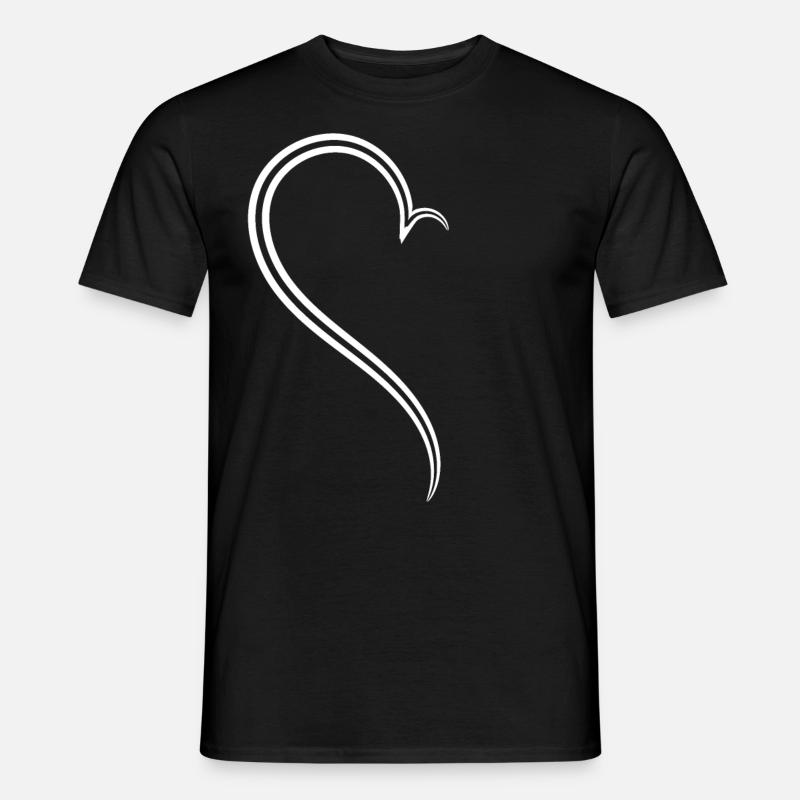 Simples Halbes Herz Weise - Männer T-Shirt - Schwarz