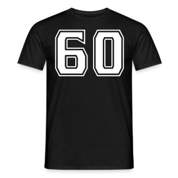 Numéro 60 Blanc - T-shirt homme - noir - Devant - AI Model Male 178 light (178cm)