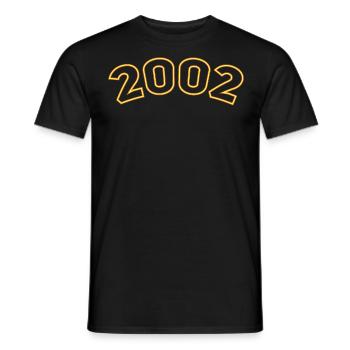 Année chanceuse 2002 Jaune Simple - T-shirt homme - noir - Devant - AI Model Male 178 light (178cm)