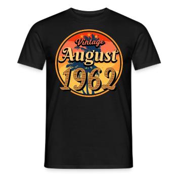 1962 In August 60th birthday - Men's T-Shirt - black - Front - AI Model Male 178 light (178cm)