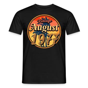 Baujahr 1977 Im August - Männer T-Shirt - Schwarz - Vorne - AI Model Male 178 light (178cm)