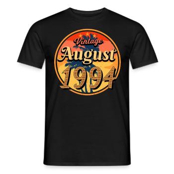 1994 August Geburtstagsgruss - Männer T-Shirt - Schwarz - Vorne - AI Model Male 178 light (178cm)