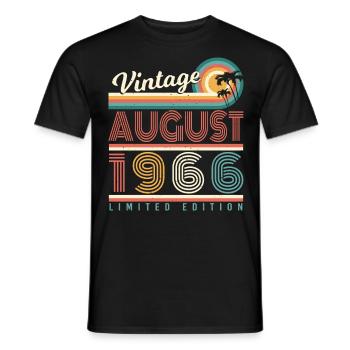 August 1966 Vintage - Männer T-Shirt - Schwarz - Vorne - AI Model Male 178 light (178cm)