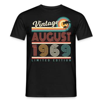 August 1969 Retro - Männer T-Shirt - Schwarz - Vorne - AI Model Male 178 light (178cm)
