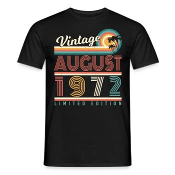 50. Jahrestag August 1972 - Männer T-Shirt - Schwarz - Vorne - AI Model Male 178 light (178cm)
