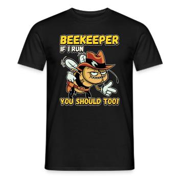 Beekeeper - if I run you should also be funny - Men's T-Shirt - black - Front - AI Model Male 178 light (178cm)