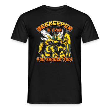 Beekeeper - if I run you should also be funny - Men's T-Shirt - black - Front - AI Model Male 178 light (178cm)