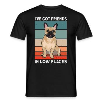 Français Bouledogue - T-shirt homme - noir - Devant - AI Model Male 178 light (178cm)