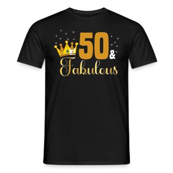 50 and Fabulous - 1972 Queen 50th birthday - Men's T-Shirt - black - Front - AI Model Male 178 light (178cm)