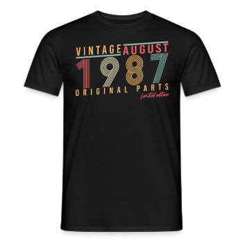Baujahr 1987 Im August - Männer T-Shirt - Schwarz - Vorne - AI Model Male 178 light (178cm)