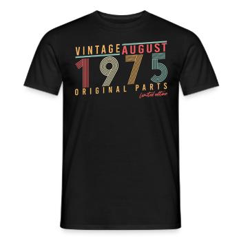 1975 Im August Retro - Männer T-Shirt - Schwarz - Vorne - AI Model Male 178 light (178cm)