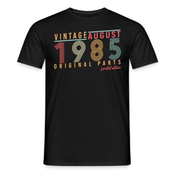 Vœux d’anniversaire pour août 1985 - T-shirt homme - noir - Devant - AI Model Male 178 light (178cm)