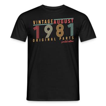 Geburtstagsgruss Für August 1981 - Männer T-Shirt - Schwarz - Vorne - AI Model Male 178 light (178cm)