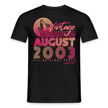 Month of birth August 2003 - Men's T-Shirt - black - Front - AI Model Male 178 light (178cm)