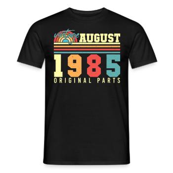 Salutations d’anniversaire pour le mois d’août 1985 - T-shirt homme - noir - Devant - AI Model Male 178 light (178cm)