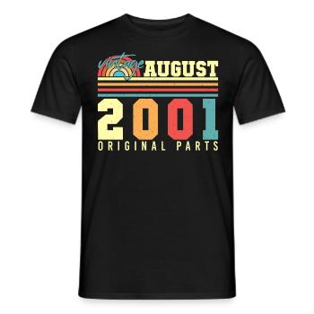 Mois de naissance Août 2001 - T-shirt homme - noir - Devant - AI Model Male 178 light (178cm)