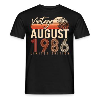 Baujahr 1986 Im August - Männer T-Shirt - Schwarz - Vorne - AI Model Male 178 light (178cm)