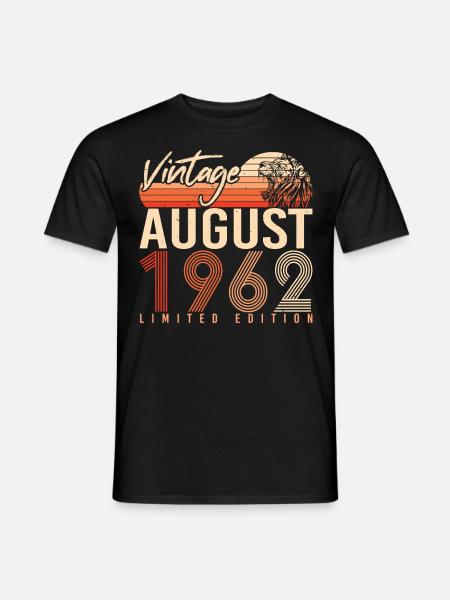 1962 In August 60th birthday - Men's T-Shirt - black