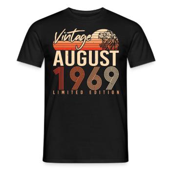 1969 August Retro - Männer T-Shirt - Schwarz - Vorne - AI Model Male 178 light (178cm)