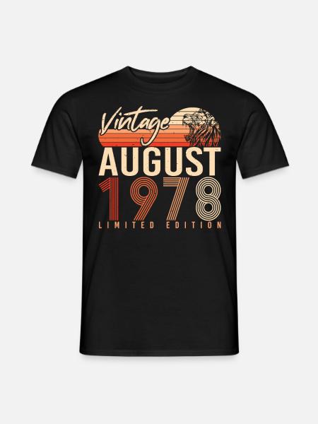 August 1978 Geschenkidee - Männer T-Shirt - Schwarz
