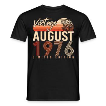 August 1976 Geschenkidee - Männer T-Shirt - Schwarz - Vorne - AI Model Male 178 light (178cm)