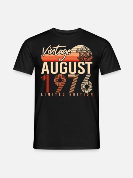 August 1976 Geschenkidee - Männer T-Shirt - Schwarz