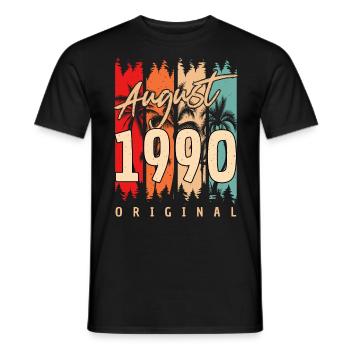 Baujahr 1990 Im August - Männer T-Shirt - Schwarz - Vorne - AI Model Male 178 light (178cm)