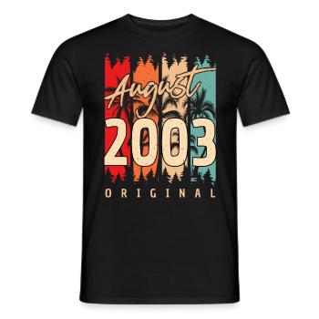 Month of birth August 2003 - Men's T-Shirt - black - Front - AI Model Male 178 light (178cm)