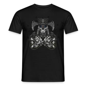 Viking with axe - Men's T-Shirt - black - Front - AI Model Male 178 light (178cm)