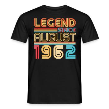 1962 In August 60th birthday - Men's T-Shirt - black - Front - AI Model Male 178 light (178cm)