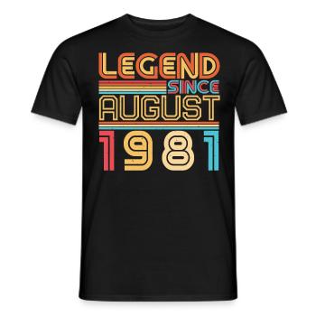 Baujahr August 1981 - Männer T-Shirt - Schwarz - Vorne - AI Model Male 178 light (178cm)