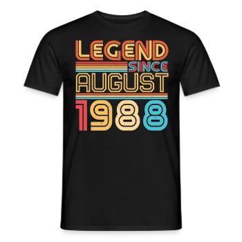 Salutations d’anniversaire pour août 1988 - T-shirt homme - noir - Devant - AI Model Male 178 light (178cm)