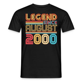 Geboren Im August 2000 - Männer T-Shirt - Schwarz - Vorne - AI Model Male 178 light (178cm)