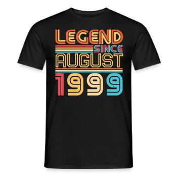 1999 Août Rétro - T-shirt homme - noir - Devant - AI Model Male 178 light (178cm)