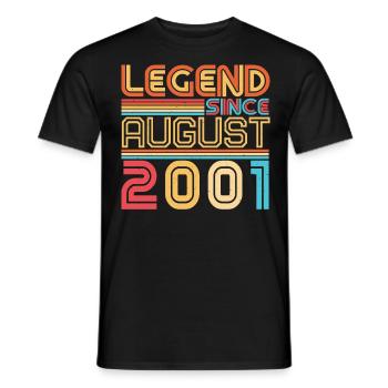 Geboren Im August 2001 - Männer T-Shirt - Schwarz - Vorne - AI Model Male 178 light (178cm)