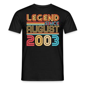 Born in August 2003 - Men's T-Shirt - black - Front - AI Model Male 178 light (178cm)