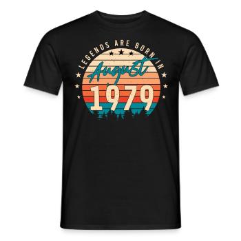 Baujahr August 1979 - Männer T-Shirt - Schwarz - Vorne - AI Model Male 178 light (178cm)