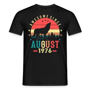 August 1976 Geschenkidee - Männer T-Shirt - Schwarz - Vorne - AI Model Male 178 light (178cm)