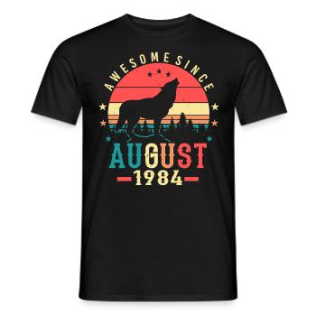 Année de construction 1984 en août - T-shirt homme - noir - Devant - AI Model Male 178 light (178cm)