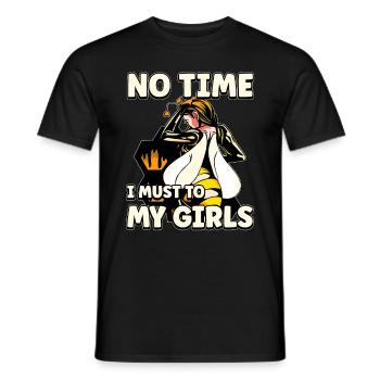 No time I have to go to my girls bee beekeeper - Men's T-Shirt - black - Front - AI Model Male 178 light (178cm)