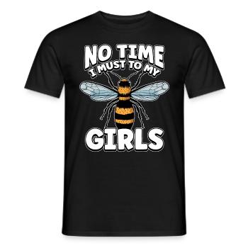 No time I have to go to my girls bee beekeeper - Men's T-Shirt - black - Front - AI Model Male 178 light (178cm)