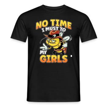 No time I have to go to my girls bee beekeeper - Men's T-Shirt - black - Front - AI Model Male 178 light (178cm)