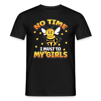 No time I have to go to my girls bee beekeeper - Men's T-Shirt - black - Front - AI Model Male 178 light (178cm)