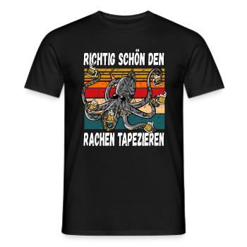 Richtig schön den Rachen Tapezieren Trinkspruch - Männer T-Shirt - Schwarz - Vorne - AI Model Male 178 light (178cm)