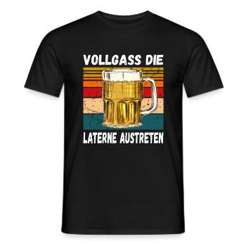 Vollgass die Laterne Austreten Humor Trinkspruch - Männer T-Shirt - Schwarz - Vorne - AI Model Male 178 light (178cm)