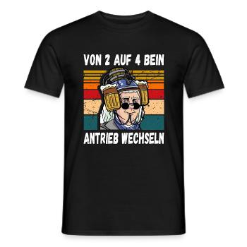 Von 2 auf 4 Bein Antrieb Wechseln Fun Trinkspruch - Männer T-Shirt - Schwarz - Vorne - AI Model Male 178 light (178cm)