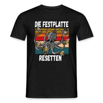 Die Festplatte Resetten witziger Trinkspruch - Männer T-Shirt - Schwarz - Vorne - AI Model Male 178 light (178cm)