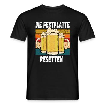 Die Festplatte Resetten witziger Trinkspruch - Männer T-Shirt - Schwarz - Vorne - AI Model Male 178 light (178cm)