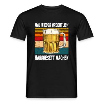 Mal wieder Ordentlich Hardresett machen Witzig - Männer T-Shirt - Schwarz - Vorne - AI Model Male 178 light (178cm)